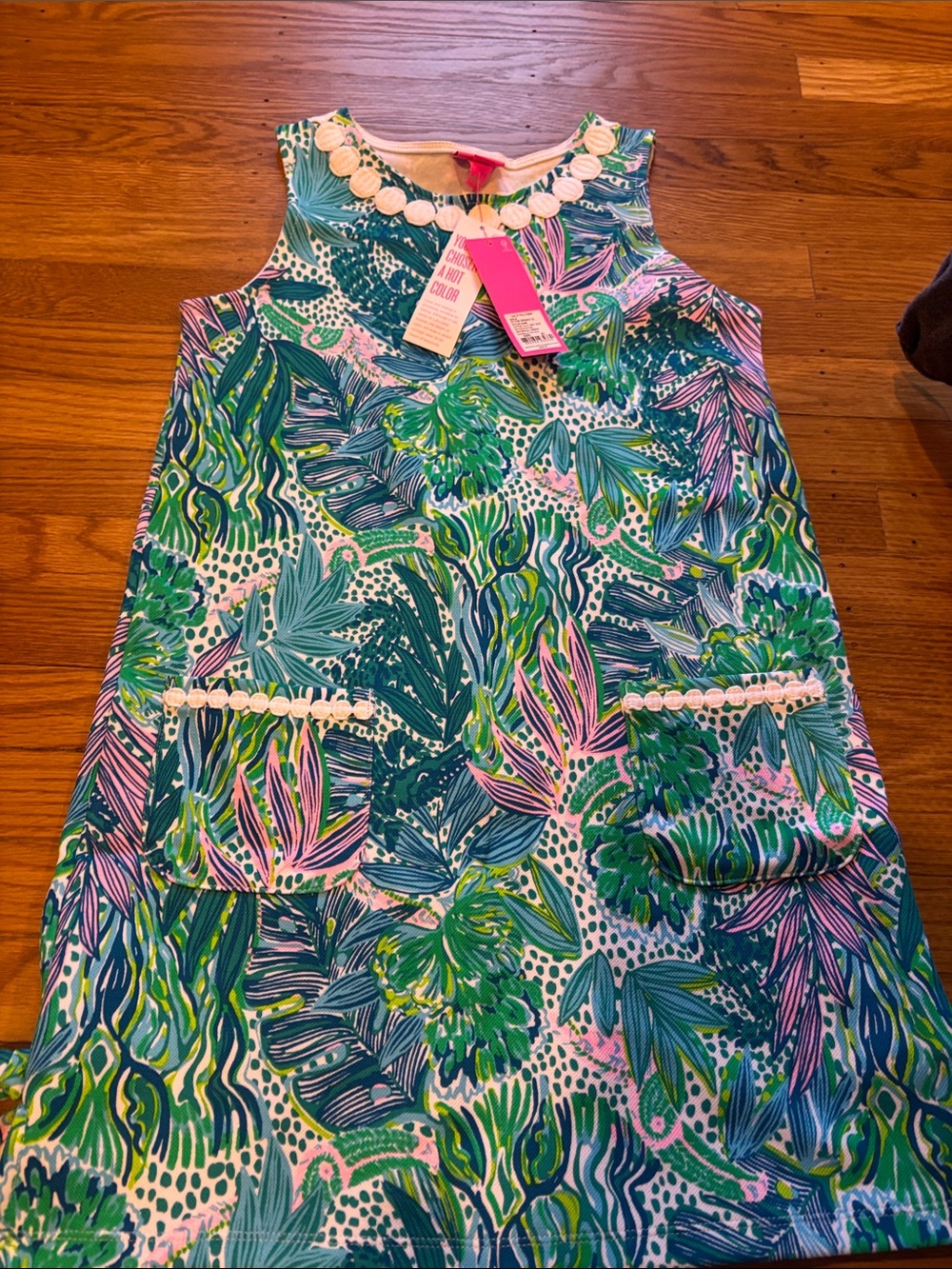 Lilly Pulitzer Botanical Green and Pink Palm Print Pillow Cover